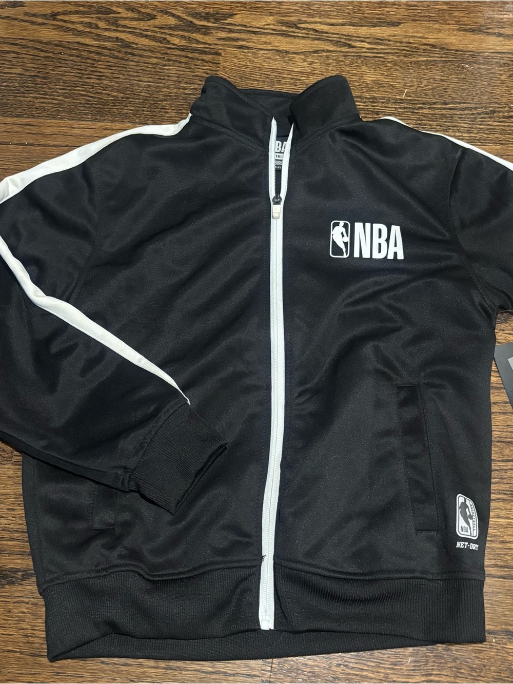 NBA Black Track Jacket with White Accents